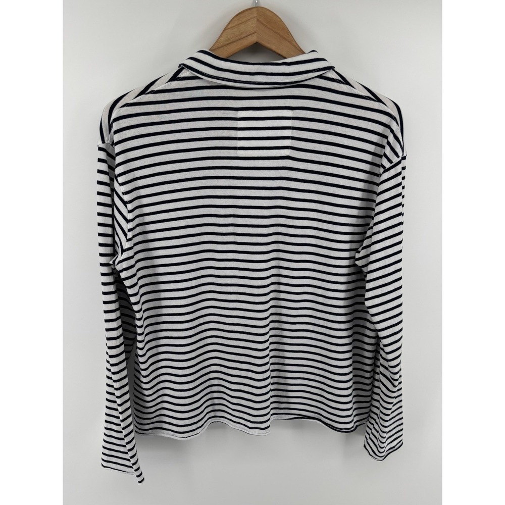 Frank & Eileen Patrick Stripe Popover Henley Sz S Navy Nautical Preppy Chic $168 - Picture 8 of 13